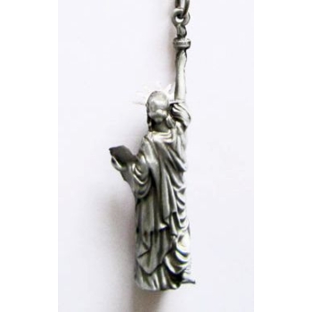 Statua Wolności USA brelok 3D do kluczy zawieszka stare srebro (id: 2316)